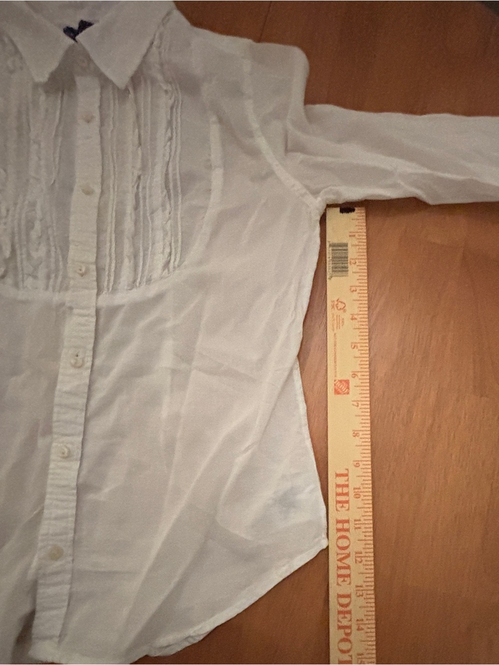 Ralph Lauren White 100% Cotton Button-down Ruffled Shirt ~ Child’s Size 16 - Picture 7 of 13